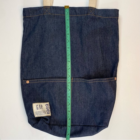 Gap Denim & Canvas Reusable Tote Bag w/ Pockets Lightweight - Picture 4 of 5